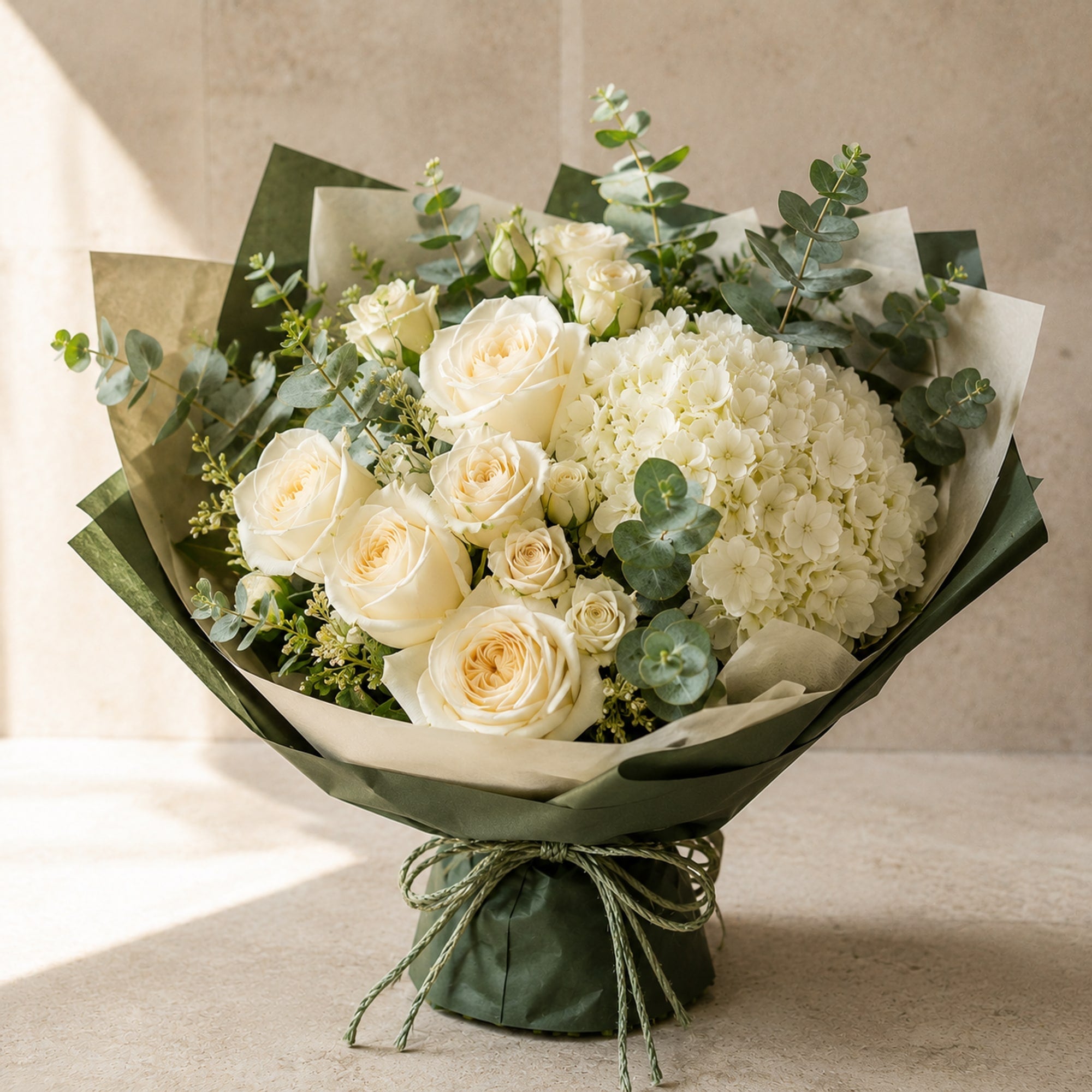 Respectful white funeral flowers for delivery in Warsaw by IFIORA.