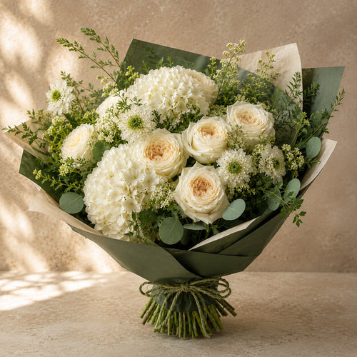 Apology Soft Roses — main product photo of soft pink, ivory bouquet for delivery in Warsaw, Poland by IFIORA.