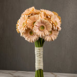 Close-up of peach gerberas in a bridal bouquet — IFIORA florist, Warsaw (Mokotów)