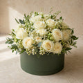 Elegant Flower Box Ivory — main product photo of ivory, cream flower box for delivery in Warsaw, Poland by IFIORA.
