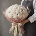 Bukiet piwonii i hortensji w odcieniach bieli – bukiety, kwiaciarnia IFIORA Warszawa