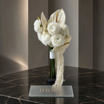White Elegance bridal bouquet of white ranunculus, anthurium and amaranthus — IFIORA wedding bouquets Warsaw